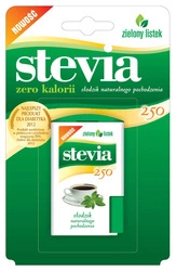 Stevia pastylki w dozowniku (opakowanie blister) (250 szt.) 13 g - zielony listek