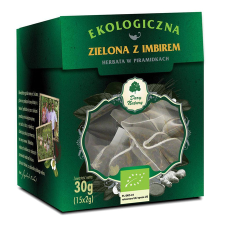 Herbata zielona z imbirem piramidki BIO (15 x 2 g) 30 g