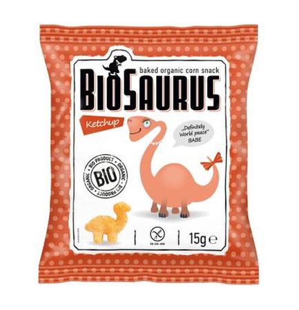 Chrupki kukurydziane o smaku kechupowym bezglutenowe bio 15 g biosaurus