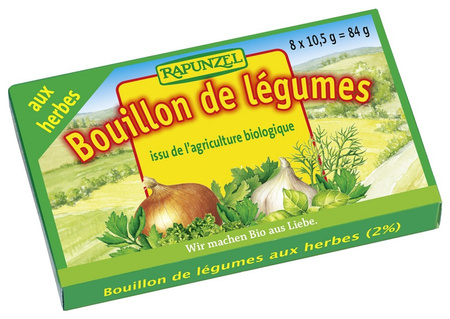 Bulion - kostki warzywne z ziołami (zielone) bio (8 x 10,5 g) 84 g