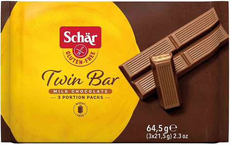 Twin bar - wafelki w czekoladzie bezglutenowe 3 x 21.5 g Schar