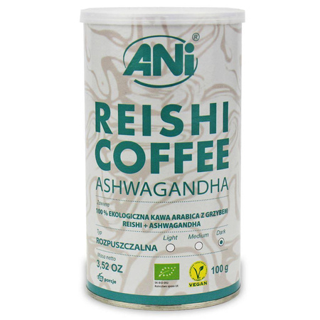 Kawa rozpuszczalna arabica z grzybem Reishi i Ashwagandą Bio 100 g - Ani